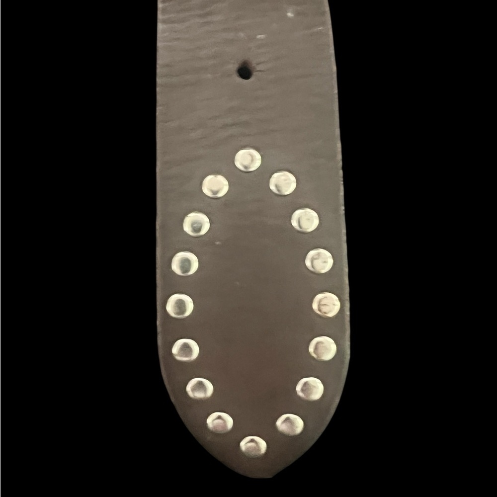 Anthropologie belt grommeted silver leather rhinestones western silver brass - Picture 12 of 15